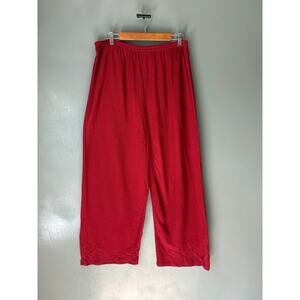 SATORI DESIGNS Women's XL Red Rayon Hippie Boho Comfort Pants Colorful Japanese
